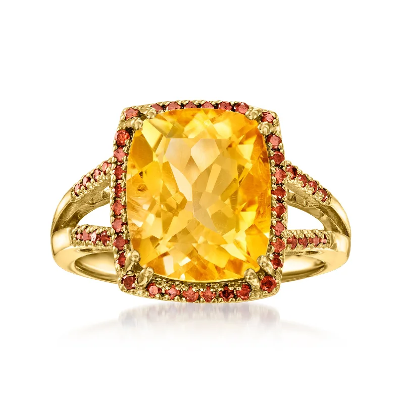 women white sapphire engagement rings -Ross-Simons Citrine and . Red Diamond Ring in 18kt Gold Over Sterling