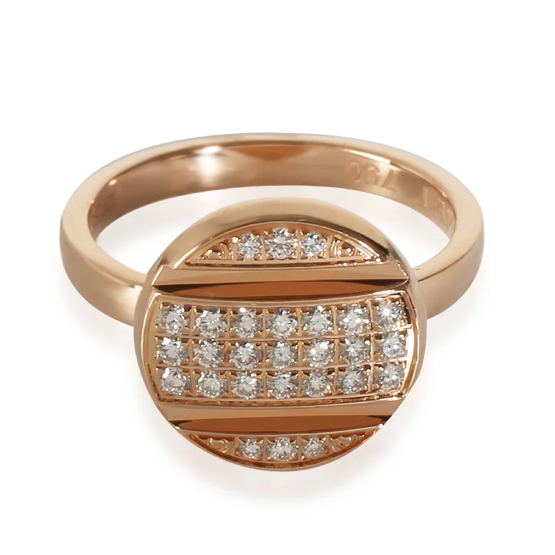 women engagement rings with matching bands -Chaumet Class One Ring in 18K 18K Rose Gold 0.2 CTW