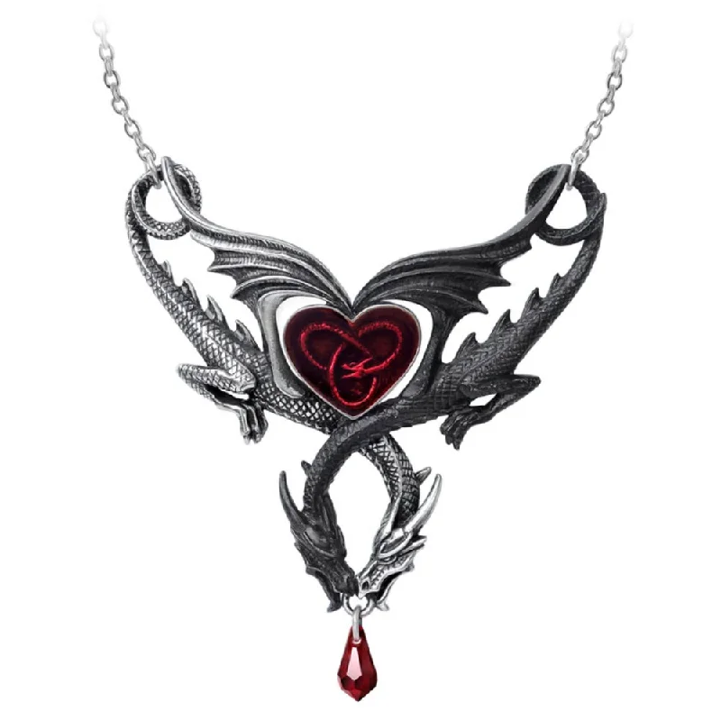 women eco-friendly necklaces -The Confluence of Opposites Dragon Heart Necklace by Alchemy Gothic