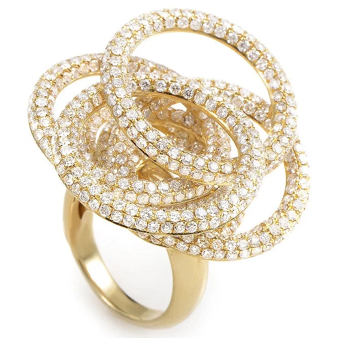 women luxury diamond engagement rings -18K Yellow Gold Diamond Circles Ring CRR8130