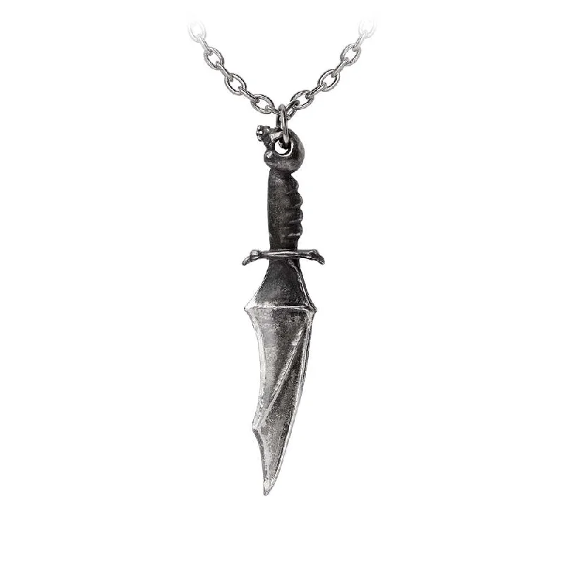 women engagement necklaces -Vampyre Knife Pendant Necklace by Alchemy Gothic