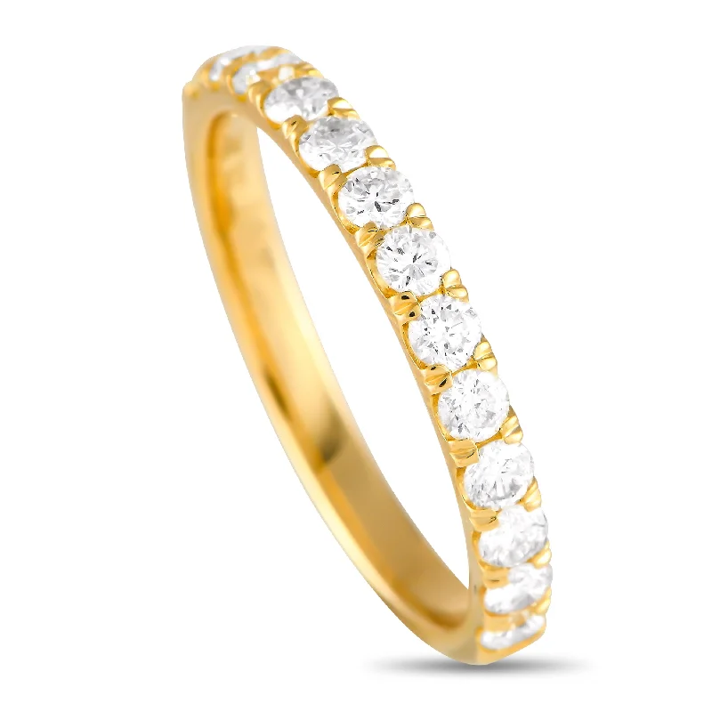 women romantic engagement rings -LB Exclusive 14K Yellow Gold 0.89ct Diamond Ring MF21-100124