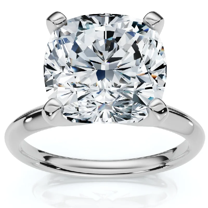 women diamond engagement rings -Certified 5Ct Cushion Diamond Engagement Ring Lab Grown 14k Gold or Platinum