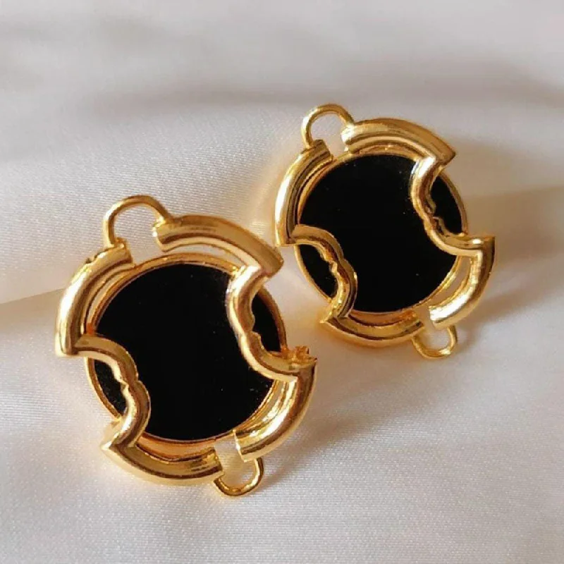 women gold stud earrings -Savvy Jewellery  Gold Plated Studs Earrings