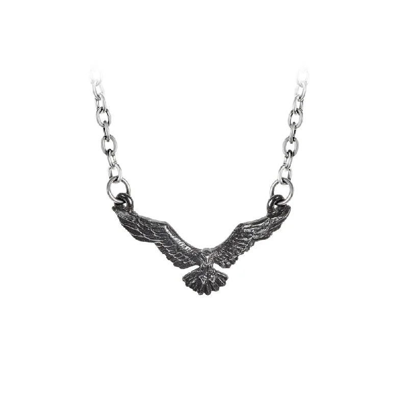 women pendant necklaces -Ravenette Pendant Raven Necklace by Alchemy Gothic