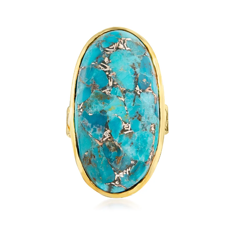 women square cut engagement rings -Ross-Simons Mosaic Turquoise Ring in 18kt Gold Over Sterling