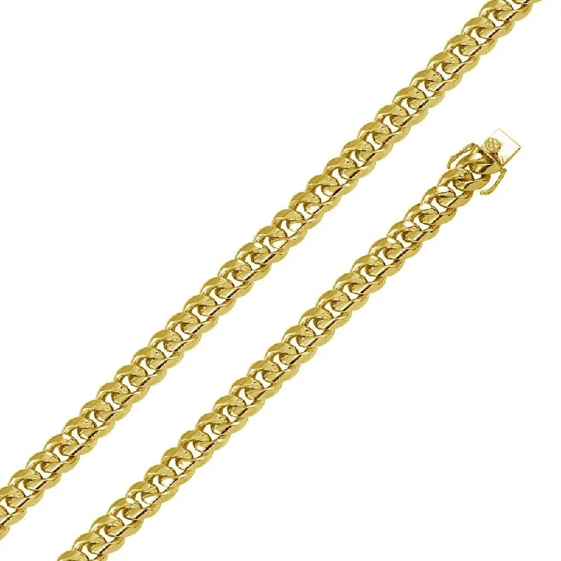 women heart-shaped bracelets -Gold Plated 925 Sterling Silver Miami Cuban 400 Chain or Bracelet Box Lock 12.8mm - CH445 GP