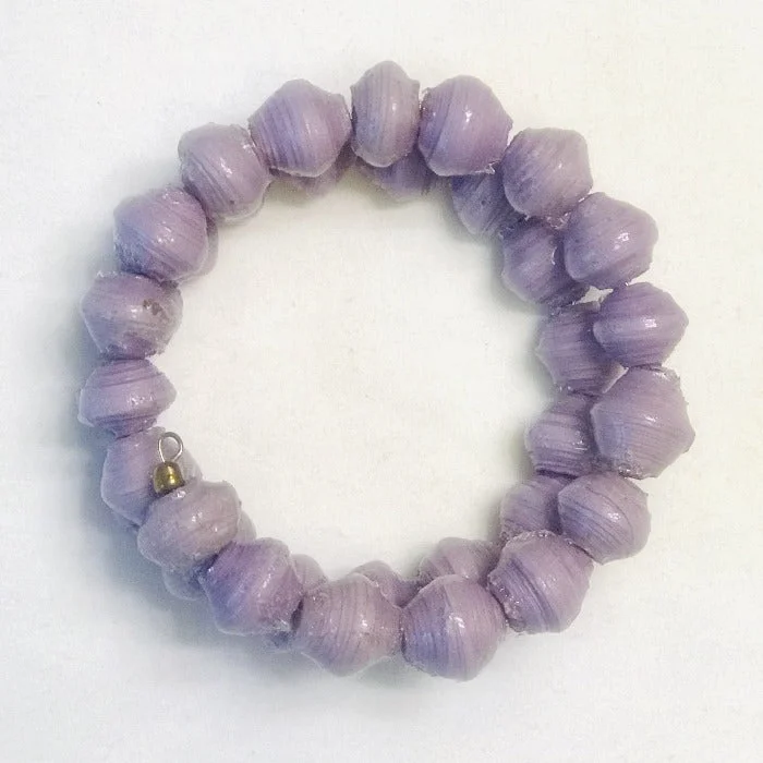 women beaded bracelets -The Anastasia Paper Bead Coiled Bracelet - Lavender