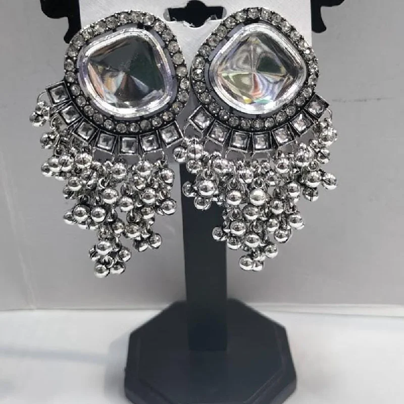 women designer earrings -Manisha Jewellery Oxidised Plated Crystal Stone Dangler Earrings