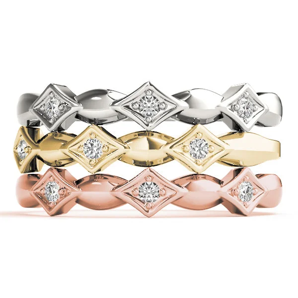 women art deco engagement rings -Diamond Stackable Rings (1/20 ctw each)