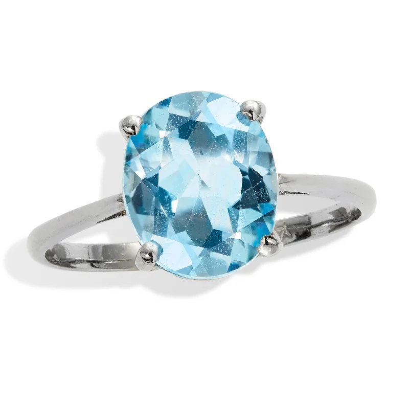 women vintage engagement rings -SS Genuine Blue Topaz 6TGW