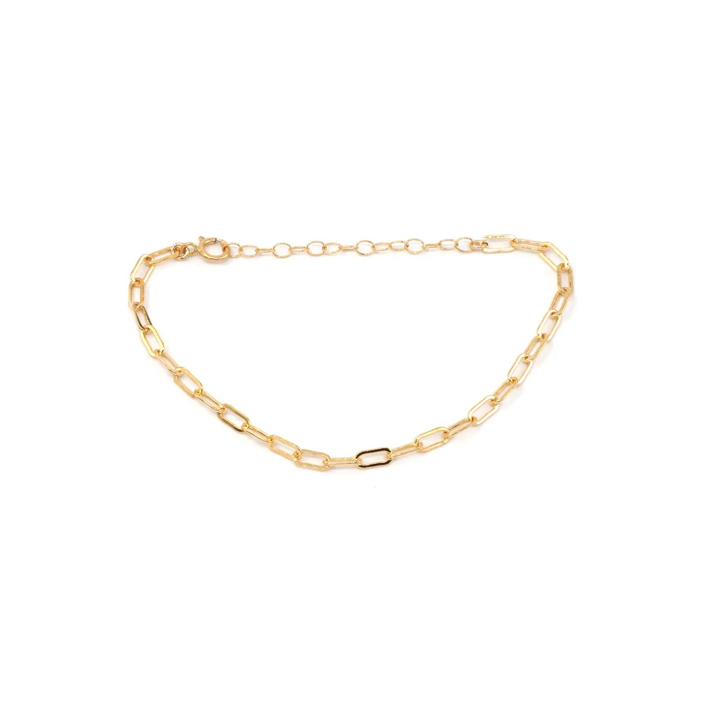 women gemstone bracelets -Paperclip Chain Bracelet, Gold Fill