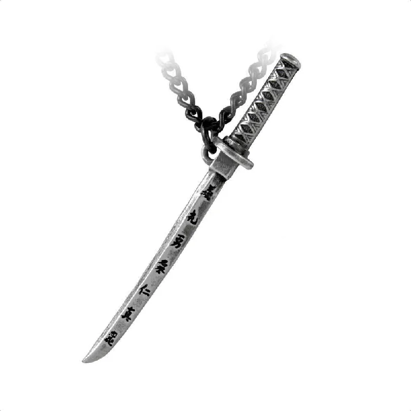 women designer necklaces -Bushido Samurai Katana Sword Pendant Necklace