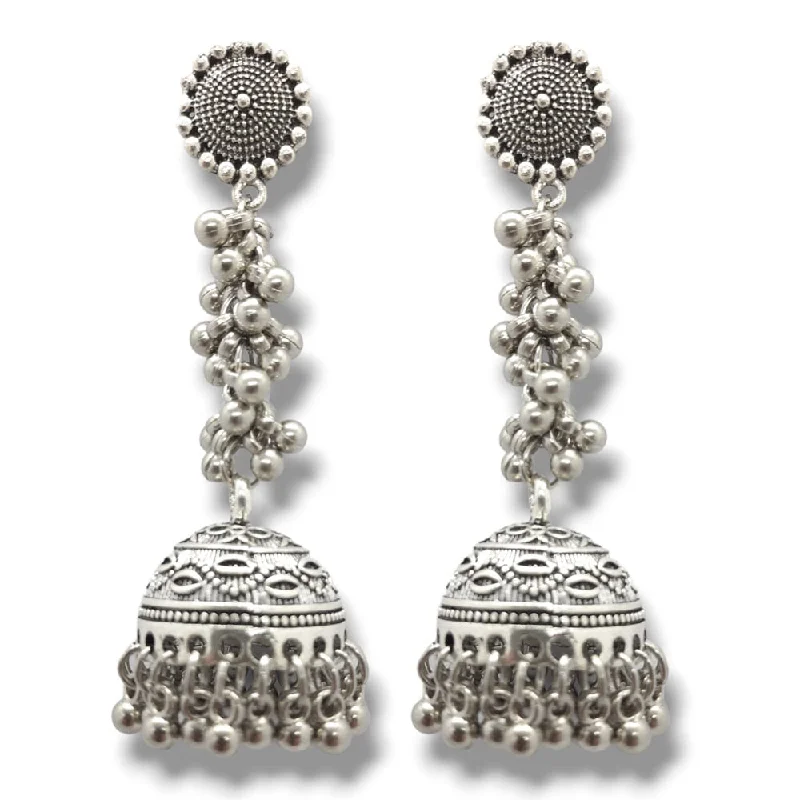 women ear cuff earrings -Bajana Lifestyle Oxidised Long Fancy Earing For Women