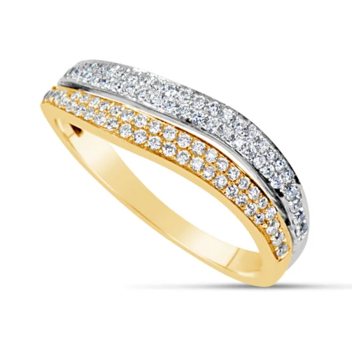 women diamond solitaire rings -18kt Two Tone Diamond Fashion Ring (.40 ctw)