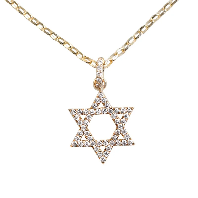 women sapphire necklaces -Large Star of David, Magen David Diamond Pendant Gold Necklace ♥