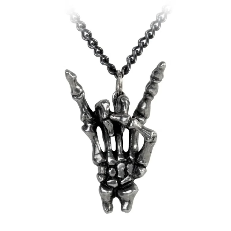 women engraved necklaces -Maloik: Sign Of The Horns Maschio Pendant Necklace by Alchemy Gothic