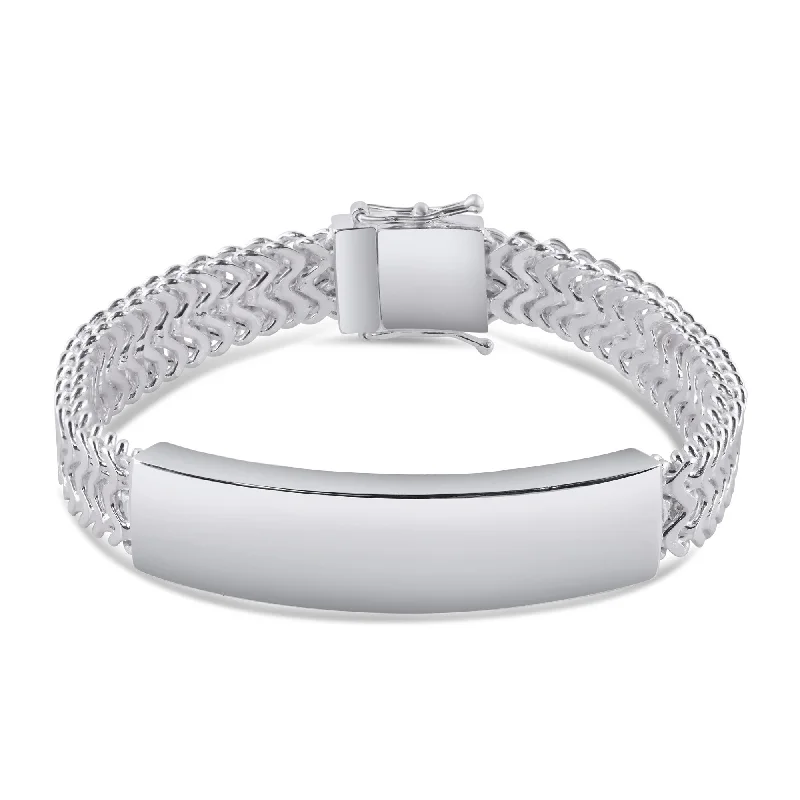 women romantic bangles -925 Sterling Silver Zig Zag Box Lock 10.2mm ID Bracelet  - CHHB011