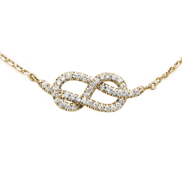 women oversized necklaces -Large Infinity Knot Diamond Necklace