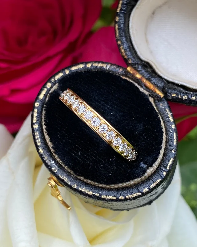 women diamond eternity rings -Brilliant Cut Diamond Half Eternity Wedding Ring 0.37ct 18ct Yellow Gold