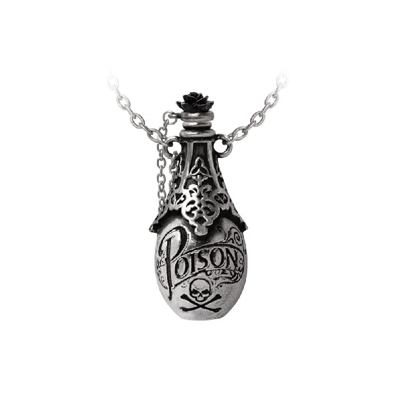 women luxury necklaces -Lucrezia's Fix Poison Bottle Necklace by Alchemy Gothic