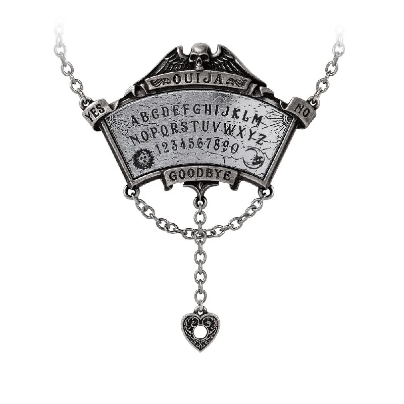 women minimalist gold necklaces -Crowley's Spirit Ouija Board Necklace by Alchemy Gothic