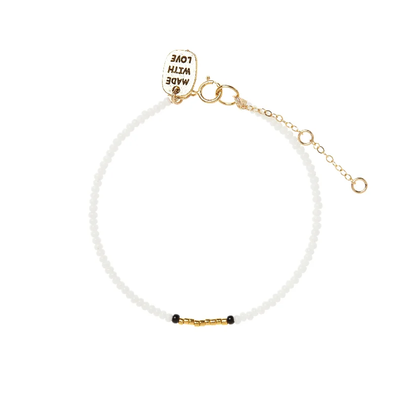 women birthstone bracelets -Endito Bracelet - WHITE/BLACK/GOLD