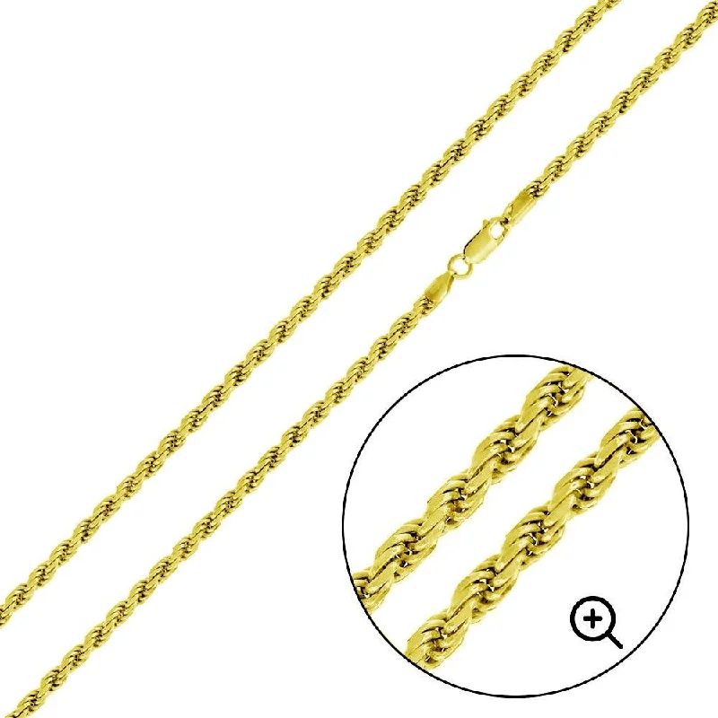 women fashion bangles set -Gold Plated 925 Sterling Silver Rope 060 Chain or Bracelet 2.8mm - CH392 GP