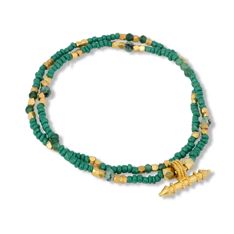 women antique bracelets -Jaya Beaded Bracelet Set Green