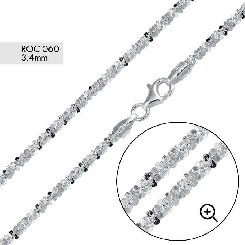 women hammered bangles -Roc 060 Chain or Bracelet 3.4mm - CH514B