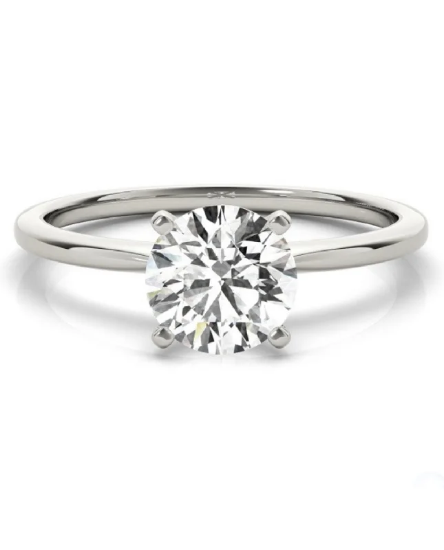 women antique rings -2 Carat Round Moissanite Solitaire Engagement Ring