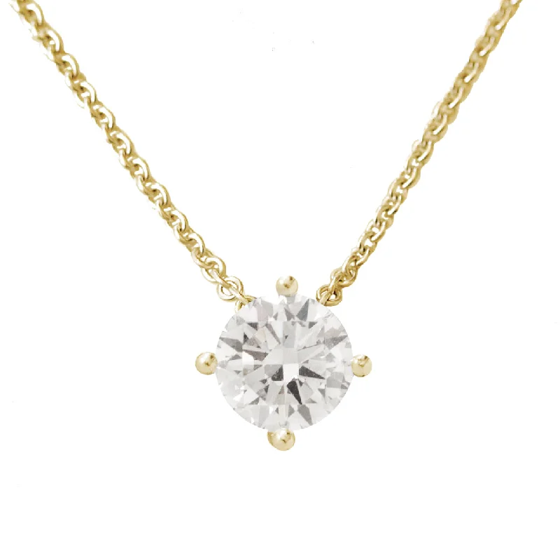 women designer necklaces -1CT Round Diamond Prong Setting Solitaire Pendant Necklace Arya