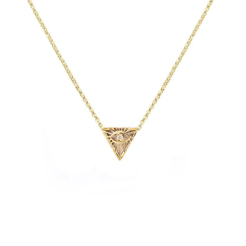 women long pendant necklaces -The all seeing Eye Talisman Diamond Necklace