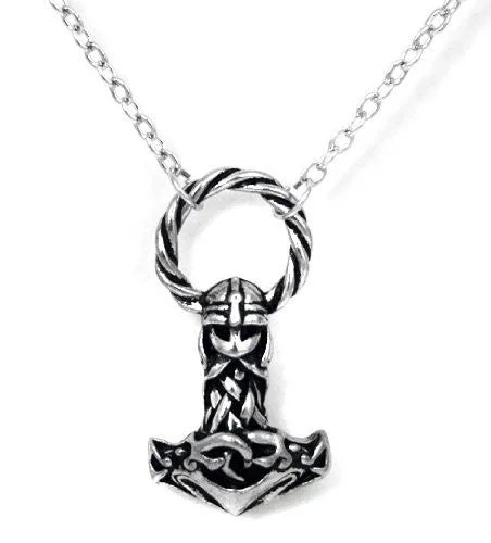 women wedding day necklaces -Mjollnir Thor's Hammer Alchemy Gothic Viking Pendant Necklace