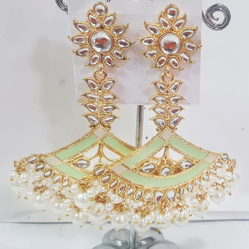 women personalized earrings -Shreeji Gold Plated Meenakari Dangler Earrings