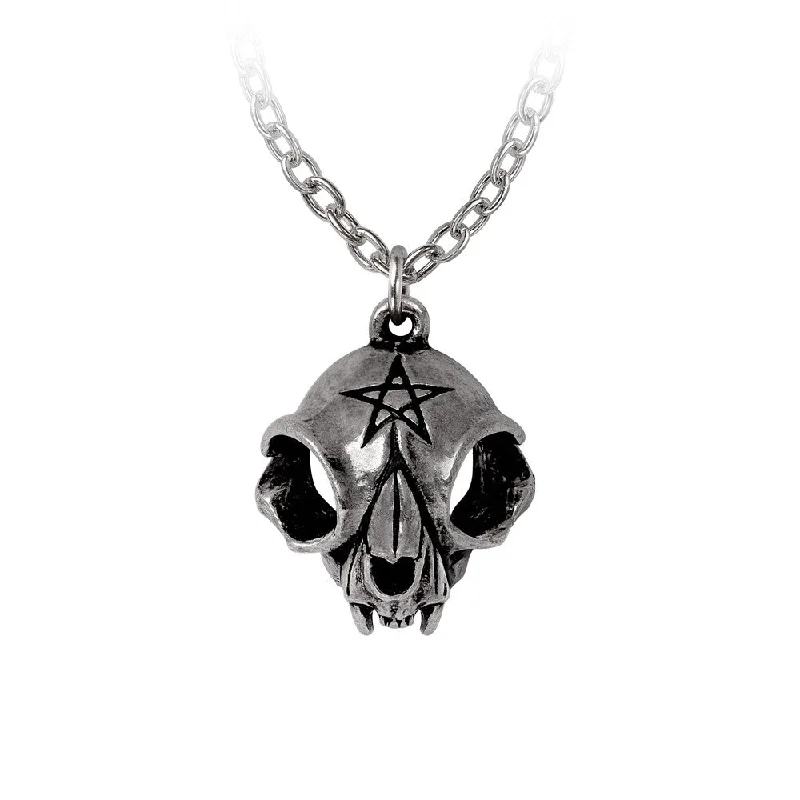 women eco-friendly necklaces -My Forever Friend Pendant Cat Skull Necklace by Alchemy Gothic