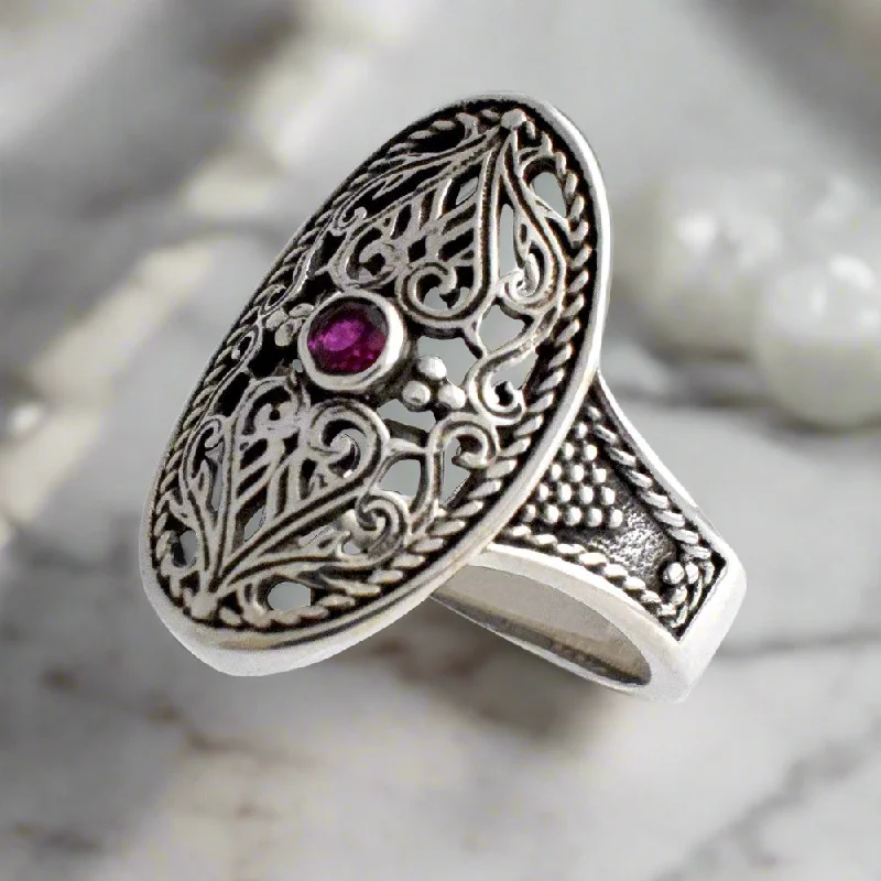 women minimalist rings -Byzantine Ring in Sterling Silver with zircon (DT-02)