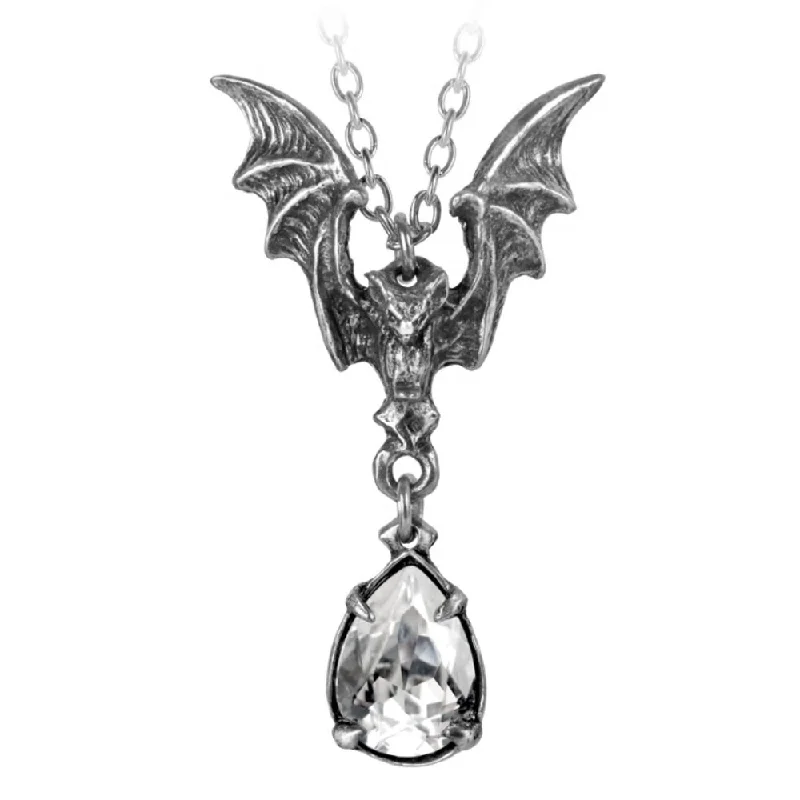 women custom necklaces -La Nuit Crystal Bat Pendant Necklace by Alchemy Gothic