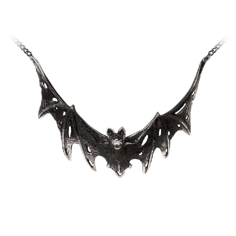 women wedding necklaces -Villa Diodati Bat Pendant Necklace by Alchemy Gothic