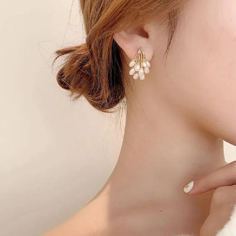 women floral earrings -VF Collection Gold Plated Studs Earrings