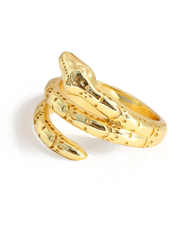 women men’s engagement rings -YEAR OF THE SNAKE Ring | 18K Gold Over Sterling Silver