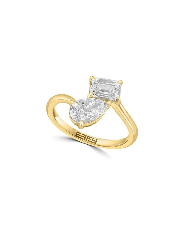 women pear-shaped engagement rings -Effy Fine Jewelry 14K 1.91 ct. tw. Lab-Grown Diamond Ring