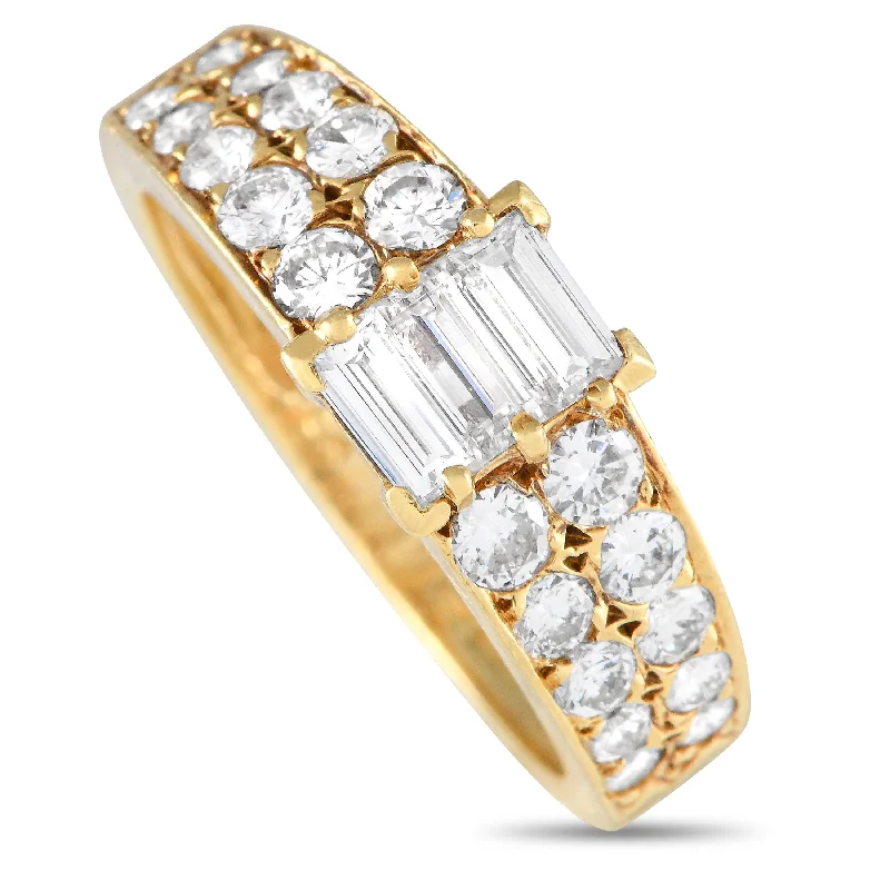 women modern solitaire engagement rings -Van Cleef & Arpels 18K Yellow Gold 0.87ct Diamond Ring VC13-051524