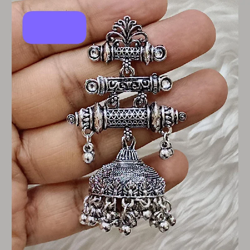 women long earrings -Abhinandan Oxodised Plated Ghungroo Dangler Earrings