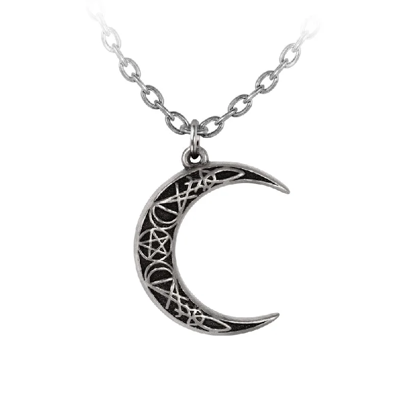 women minimalist gold necklaces -A Pact With A Prince Crescent Moon Pendant Necklace by Alchemy Gothic