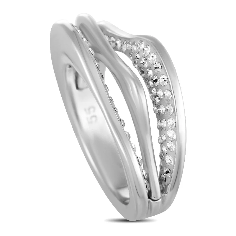 women simple engagement rings -Swarovski Hilly Rhodium- Plated Crystal Ring